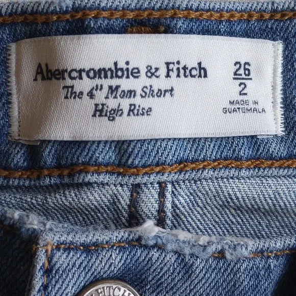 Abercrombie 4" Mom Short High Rise Cutoff Denim Shorts 26/2 - Picture 3 of 8